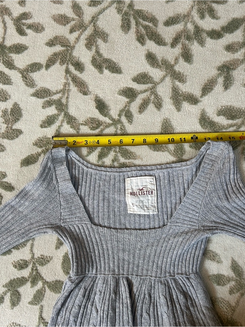 Vintage Y2K Hollister Babydoll Top Women SMALL GREY CableKnit Sweater BellaSwan - Picture 9 of 15